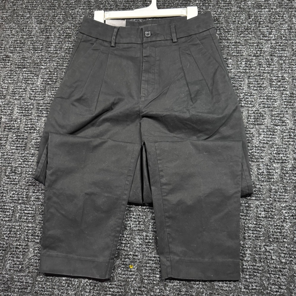 Banana Republic Authentic Chino Pleated Crop Pants Black High Rise 6 Tall 534763